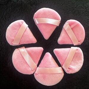 Set of 6 Pink Powder Puffs Under Eye Mini